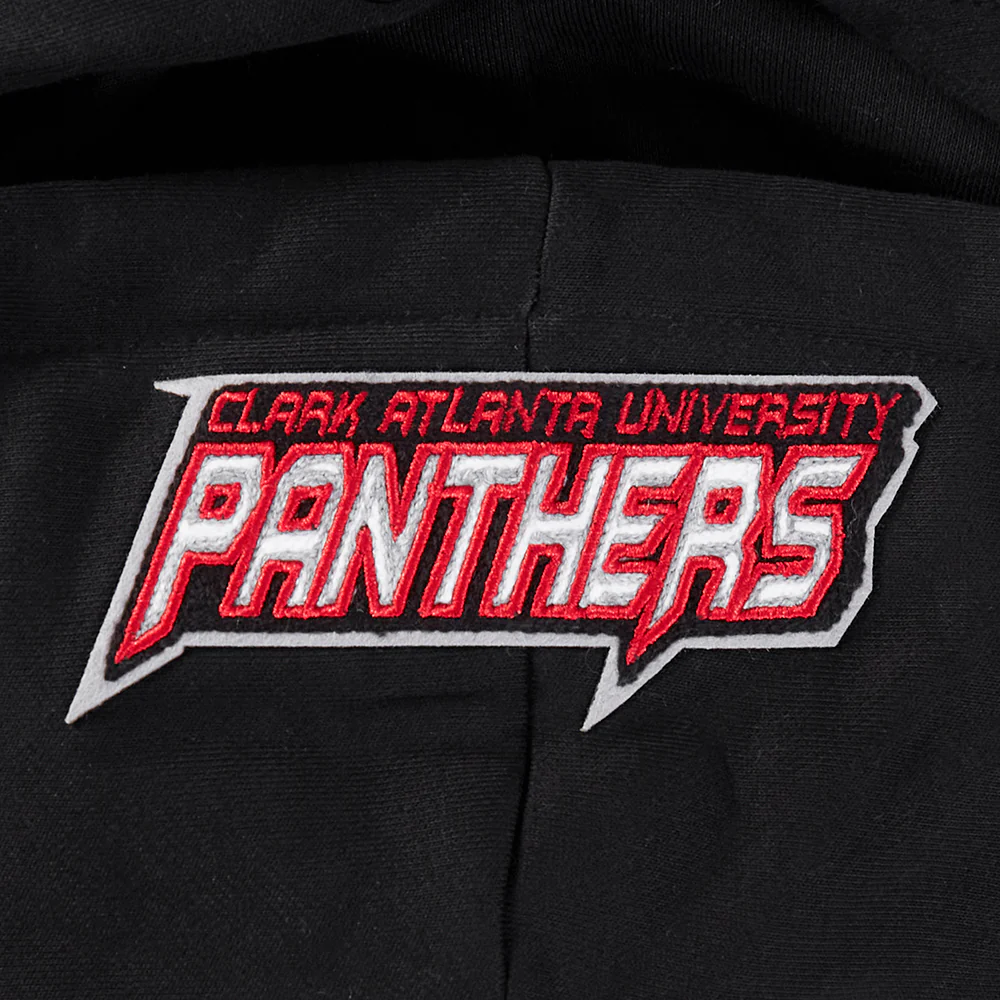 CLARK ATLANTA UNIVERSITY CLASSIC FLEECE RIB CROPPED PULLOVER HOODIE (BLACK/RED/BLACK) - Image 9