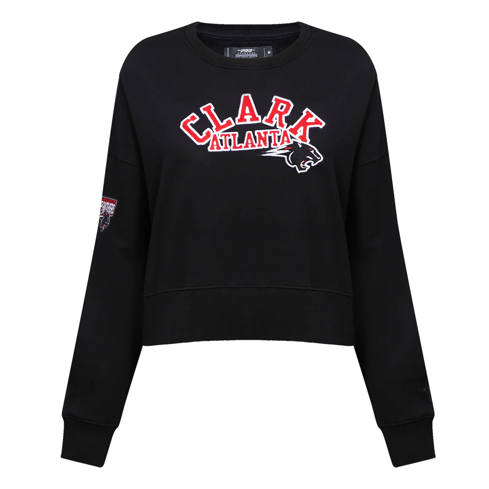 COLLEGE CLARK ATLANTA UNIVERSITY CLASSIC WOMEN'S FLC CREWNECK (BLACK) - Image 5