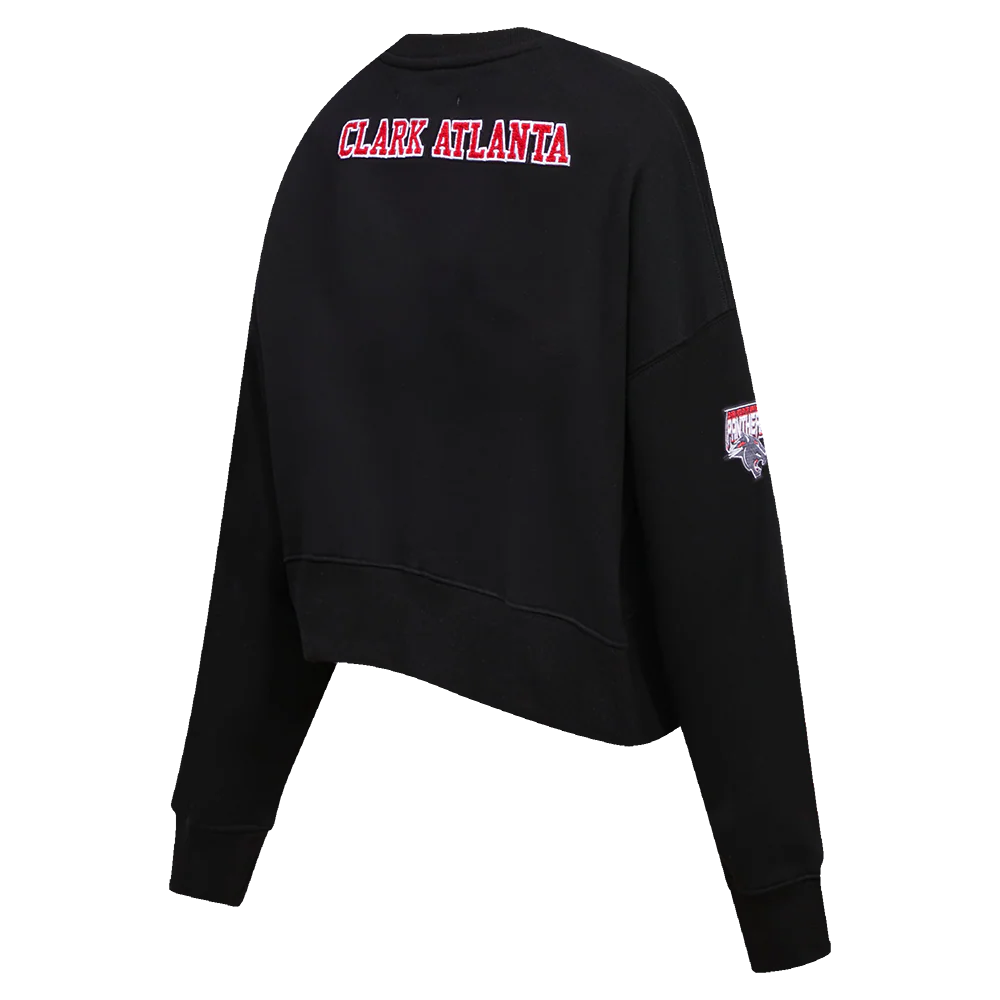 COLLEGE CLARK ATLANTA UNIVERSITY CLASSIC WOMEN'S FLC CREWNECK (BLACK) - Image 7
