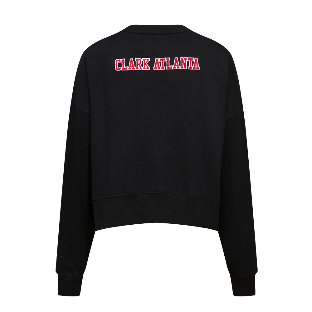 COLLEGE CLARK ATLANTA UNIVERSITY CLASSIC WOMEN'S FLC CREWNECK (BLACK) - Image 8