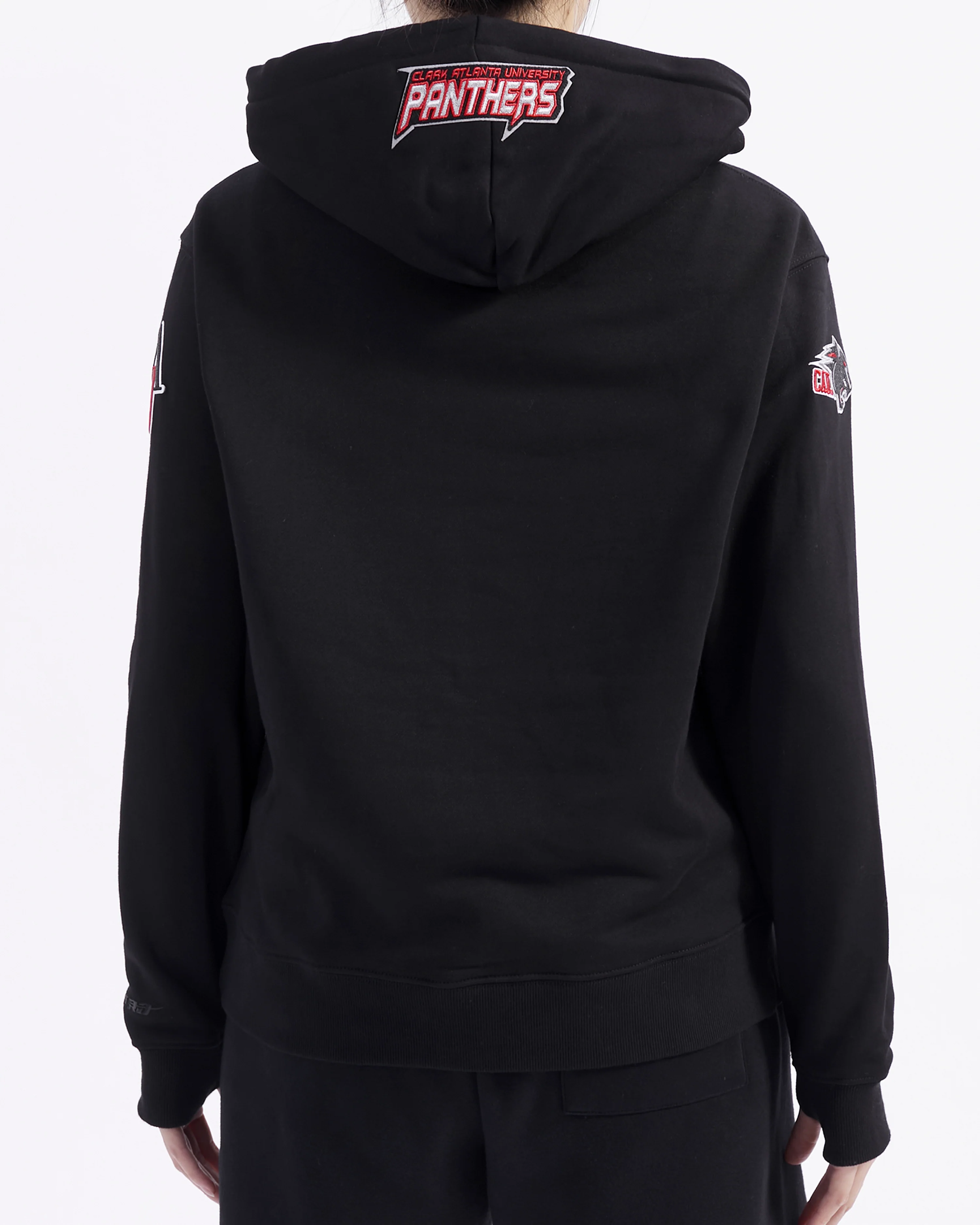 COLLEGE CLARK ATLANTA UNIVERSITY CLASSIC WOMEN'S FLC PO HOODIE (BLACK) - Image 3