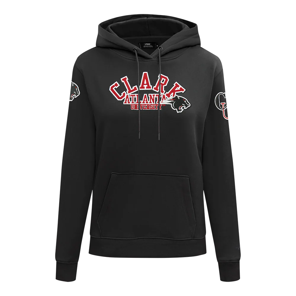 COLLEGE CLARK ATLANTA UNIVERSITY CLASSIC WOMEN'S FLC PO HOODIE (BLACK) - Image 5