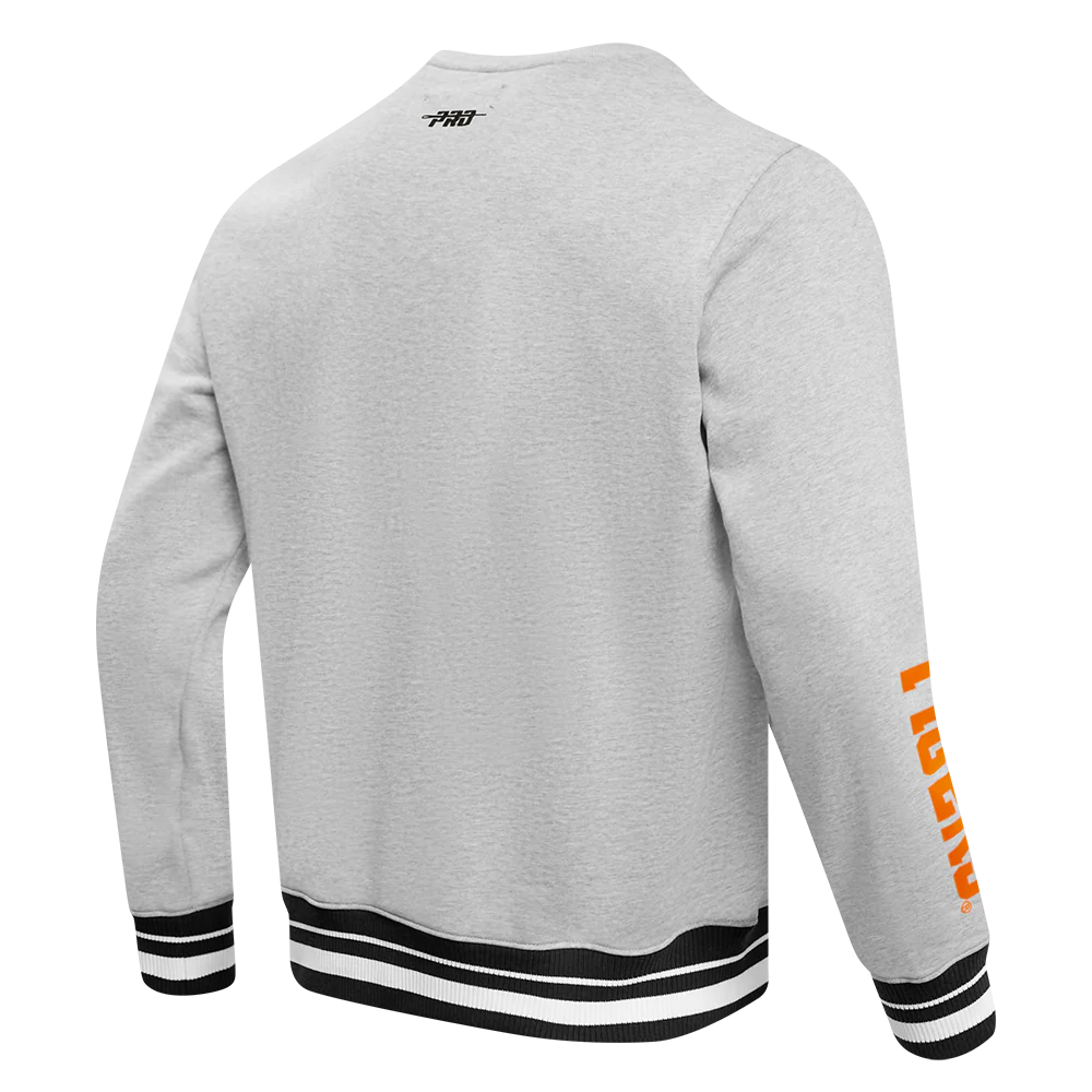 CLEMSON UNIVERSITY CLASSIC MEN'S STACKED LOGO CREWNECK (HEATHER GRAY/BLACK) - Image 11