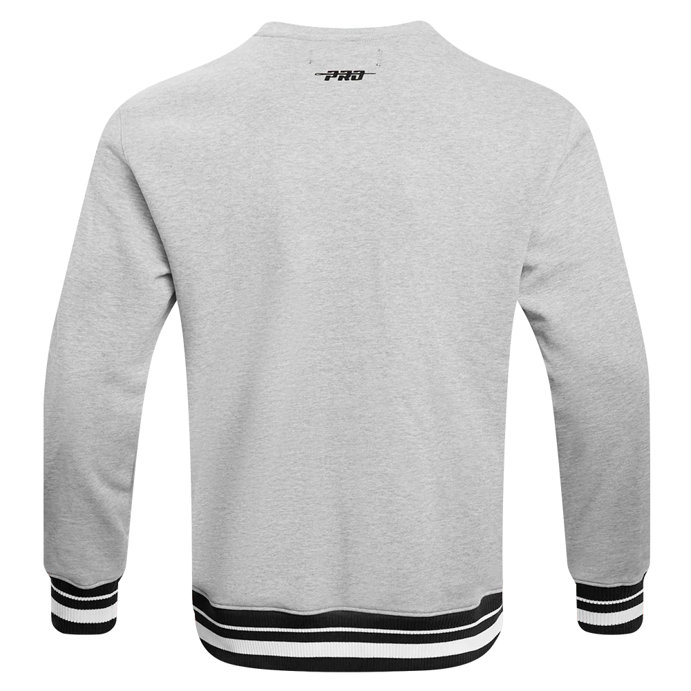 CLEMSON UNIVERSITY CLASSIC MEN'S STACKED LOGO CREWNECK (HEATHER GRAY/BLACK) - Image 3