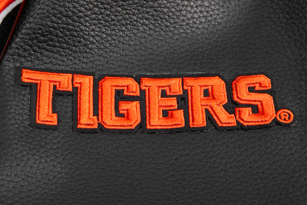 CLEMSON UNIVERSITY CLASSIC RIB WOOL VARSITY JACKET (BLACK/ORANGE) - Image 8
