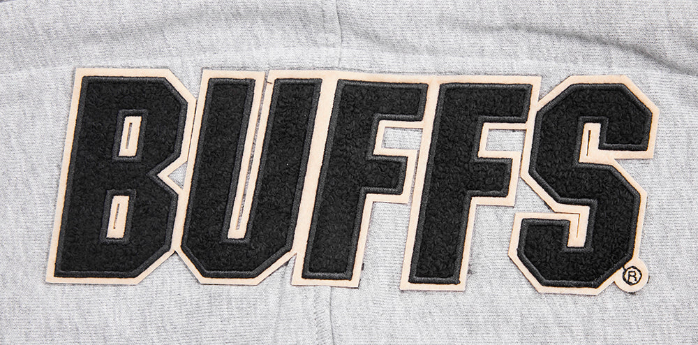 UNIVERSITY OF COLORADO CLASSIC MEN'S STACKED LOGO PULLOVER HOODIE (HEATHER GRAY/BLACK) - Image 8