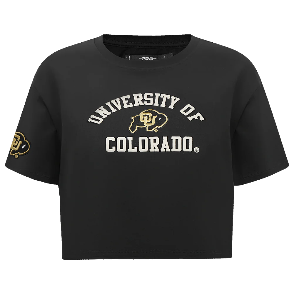 UNIVERSITY OF COLORADO CLASSIC WOMEN'S SINGLE JERSEY BOXY TEE (BLACK) - Image 5