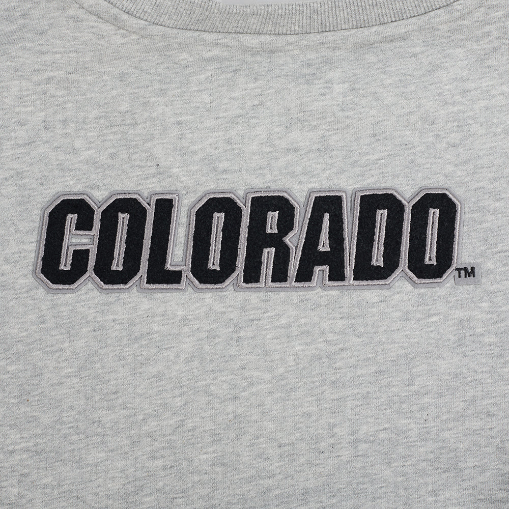 UNIVERSITY OF COLORADO CLASSIC WOMEN'S FLEECE CREWNECK (HEATHER GREY) - Image 7