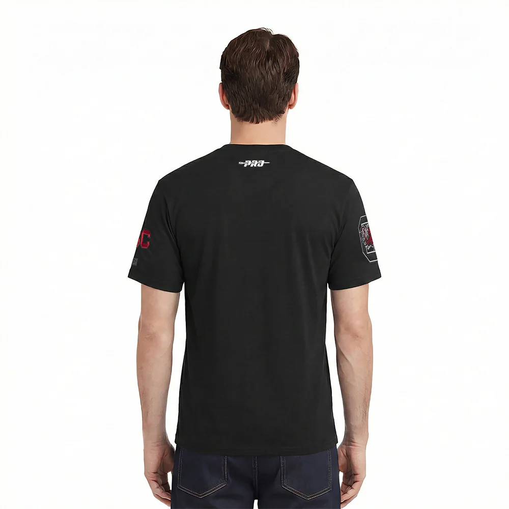 UNIVERSITY OF SOUTH CAROLINA CLASSIC MEN'S STACKED LOGO TEE (BLACK) - Image 2
