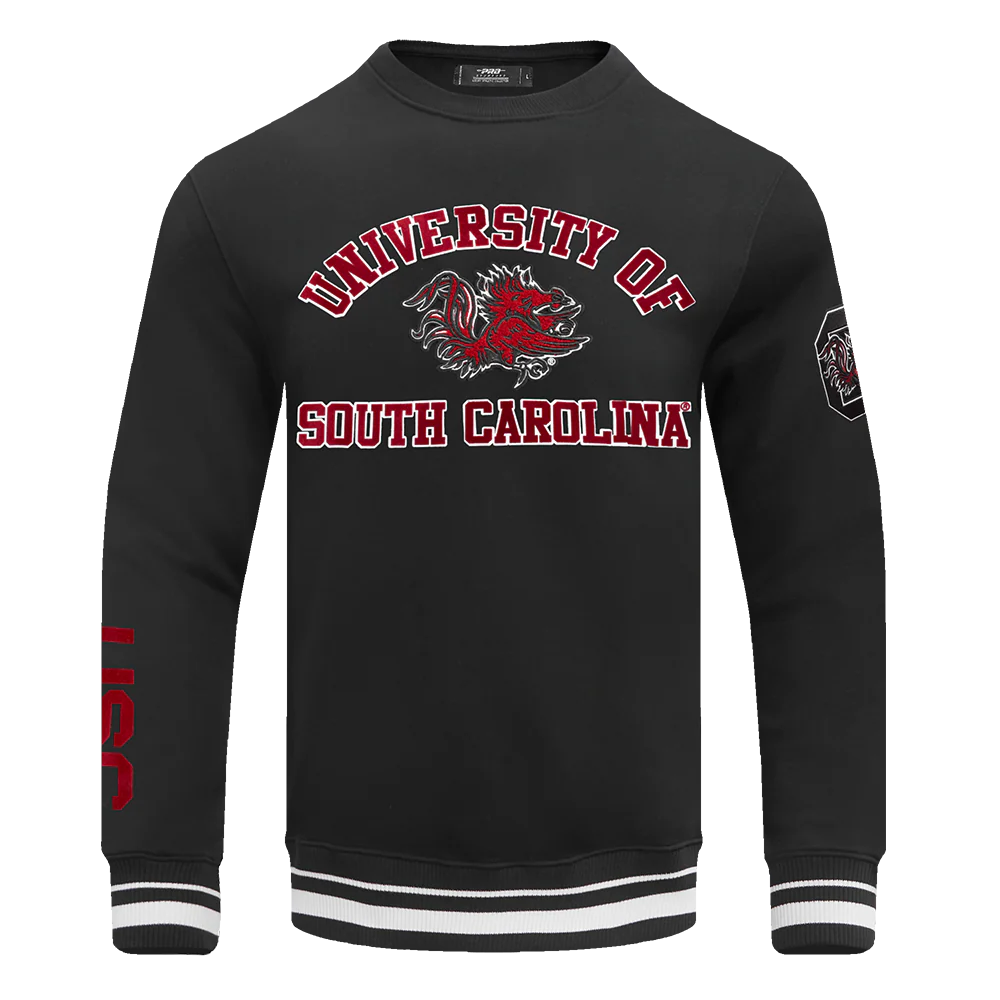 UNIVERSITY OF SOUTH CAROLINA CLASSIC MEN'S STACKED LOGO CREWNE (BLACK)