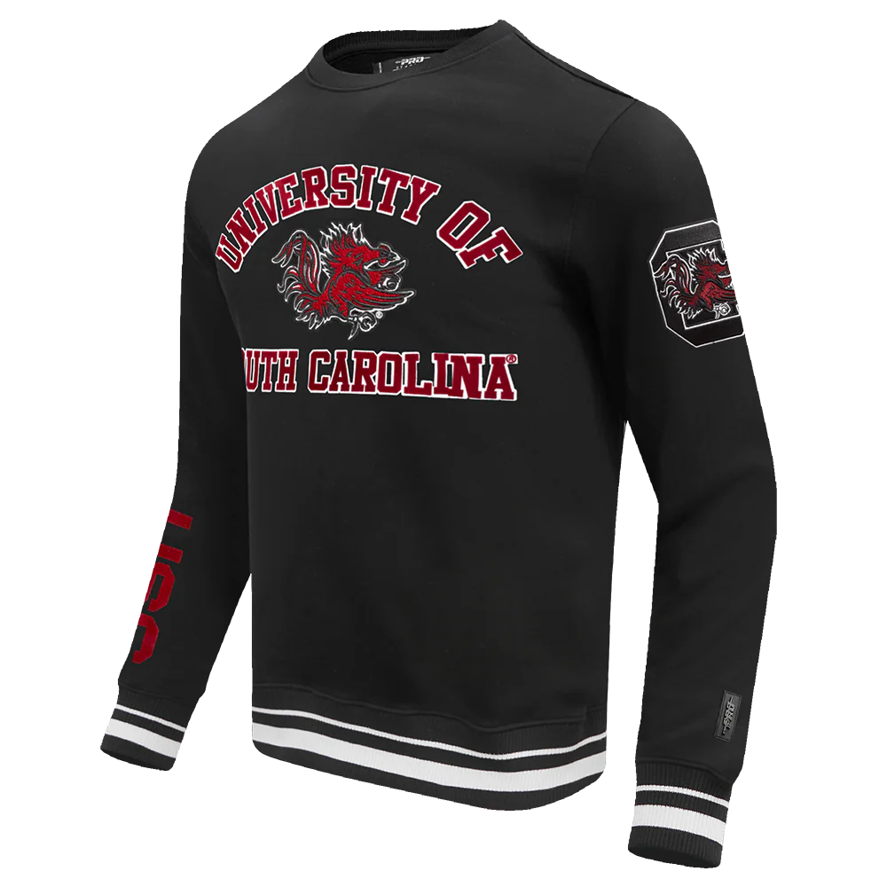 UNIVERSITY OF SOUTH CAROLINA CLASSIC MEN'S STACKED LOGO CREWNE (BLACK) - Image 2