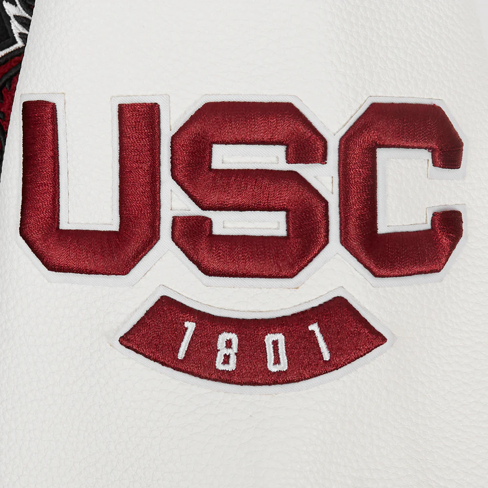 UNIVERSITY OF SOUTH CAROLINA CLASSIC MEN'S WOOL VARSITY JACKET (BLACK/WHITE) - Image 7