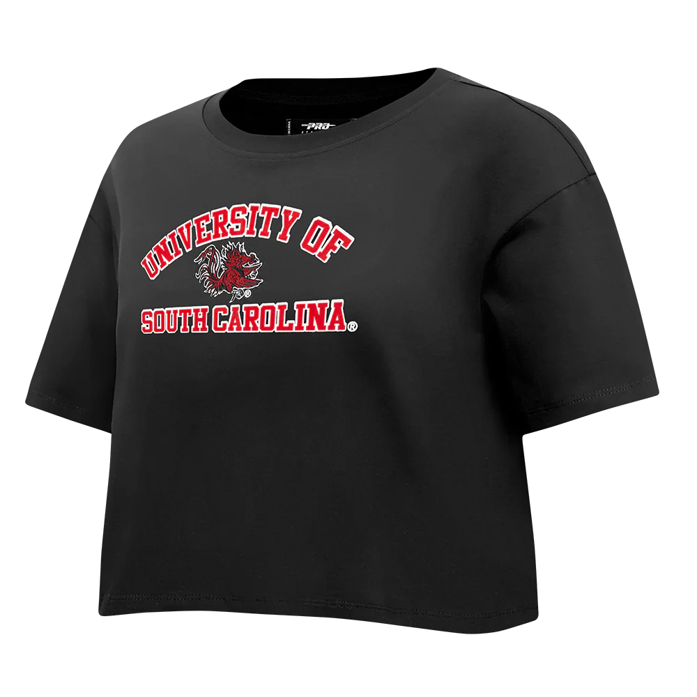 UNIVERSITY OF SOUTH CAROLINA CLASSIC WOMEN'S SINGLE JERSEY BOXY TEE (BLACK) - Image 6