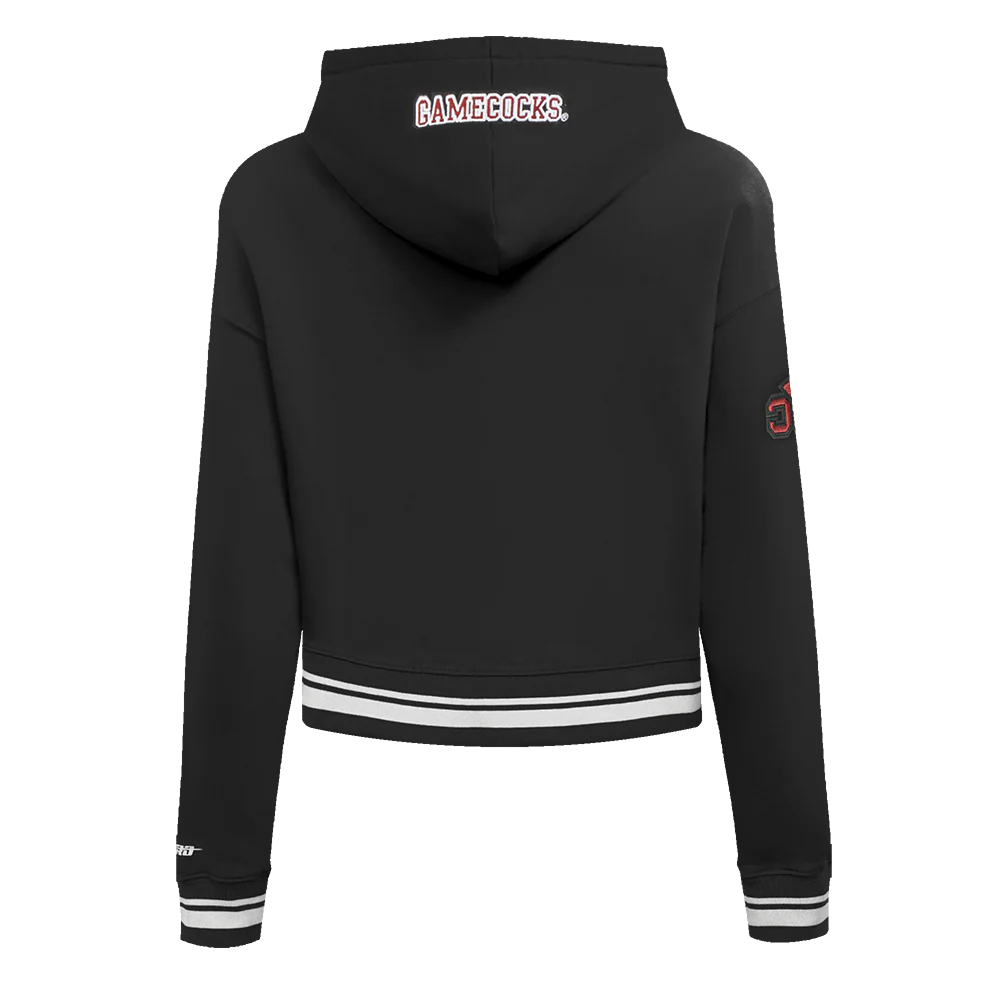 UNIVERSITY OF SOUTH CAROLINA CLASSIC WOMEN'S RIB FLEECE PULLOVER HOODIE (BLACK) - Image 7