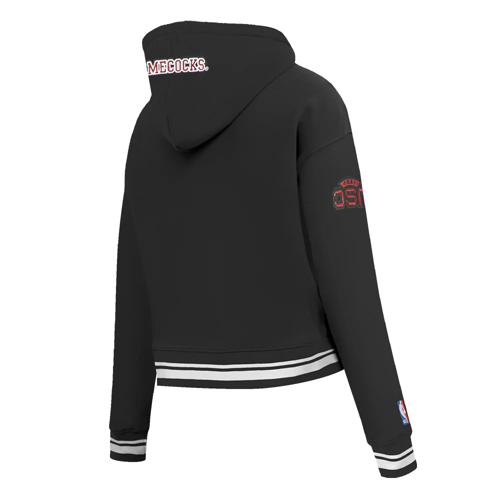 UNIVERSITY OF SOUTH CAROLINA CLASSIC WOMEN'S RIB FLEECE PULLOVER HOODIE (BLACK) - Image 8