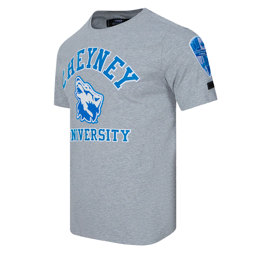 CHEYNEY UNIVERSITY CLASSIC MEN'S STACKED LOGO TEE (HEATHER GRAY/BLACK) - Image 2