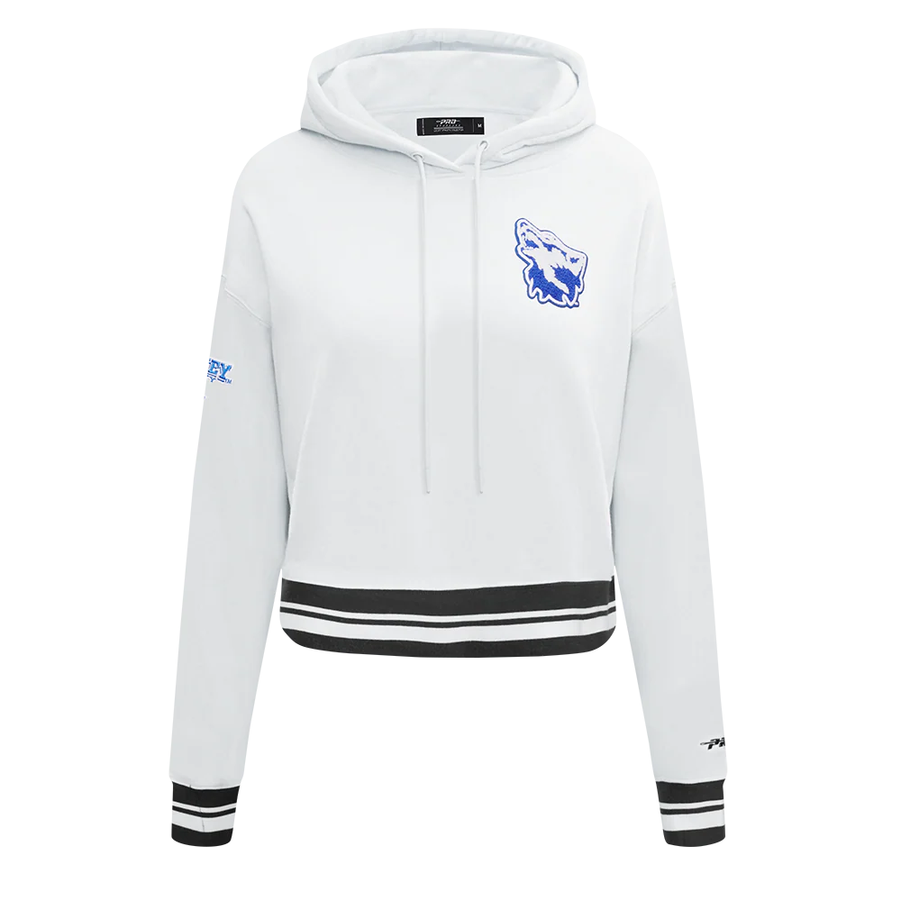 COLLEGE CHEYNEY UNIVERSITY OF PENNSYLVANIA CLASSIC WOMEN'S RIB FLC CROPPED P (WHITE/BLACK) - Image 5