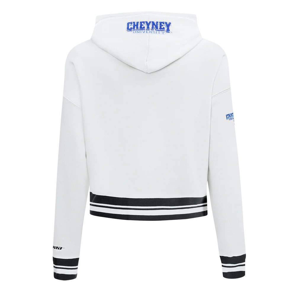 COLLEGE CHEYNEY UNIVERSITY OF PENNSYLVANIA CLASSIC WOMEN'S RIB FLC CROPPED P (WHITE/BLACK) - Image 7