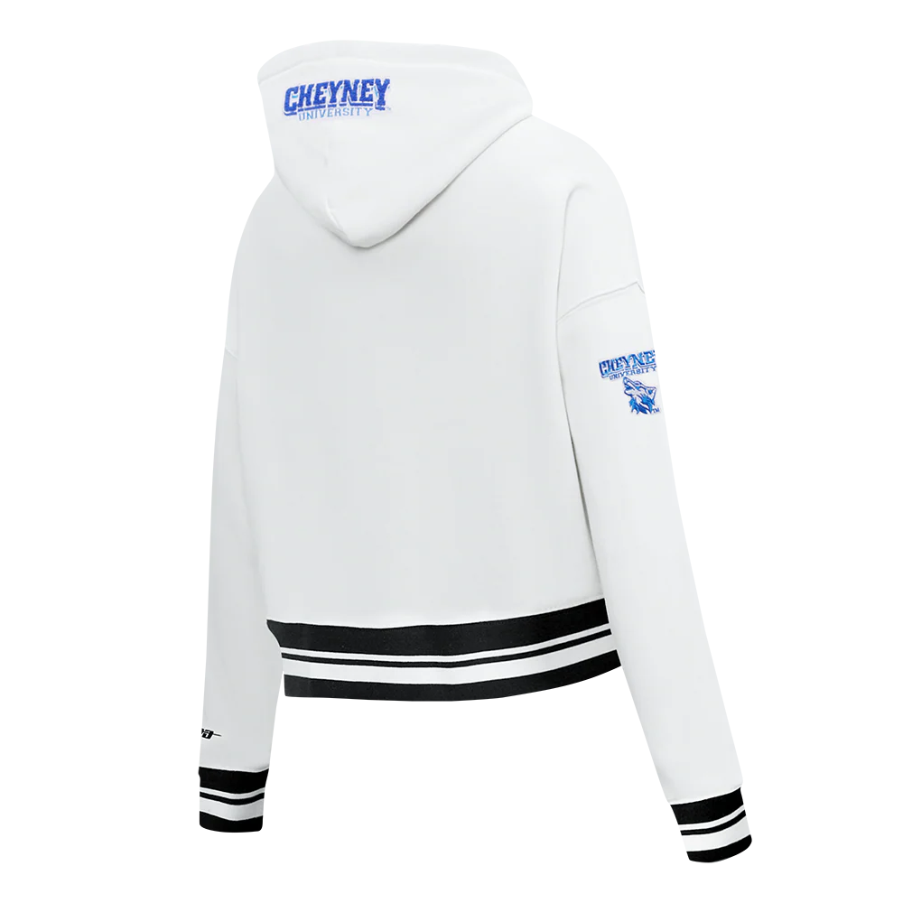 COLLEGE CHEYNEY UNIVERSITY OF PENNSYLVANIA CLASSIC WOMEN'S RIB FLC CROPPED P (WHITE/BLACK) - Image 8