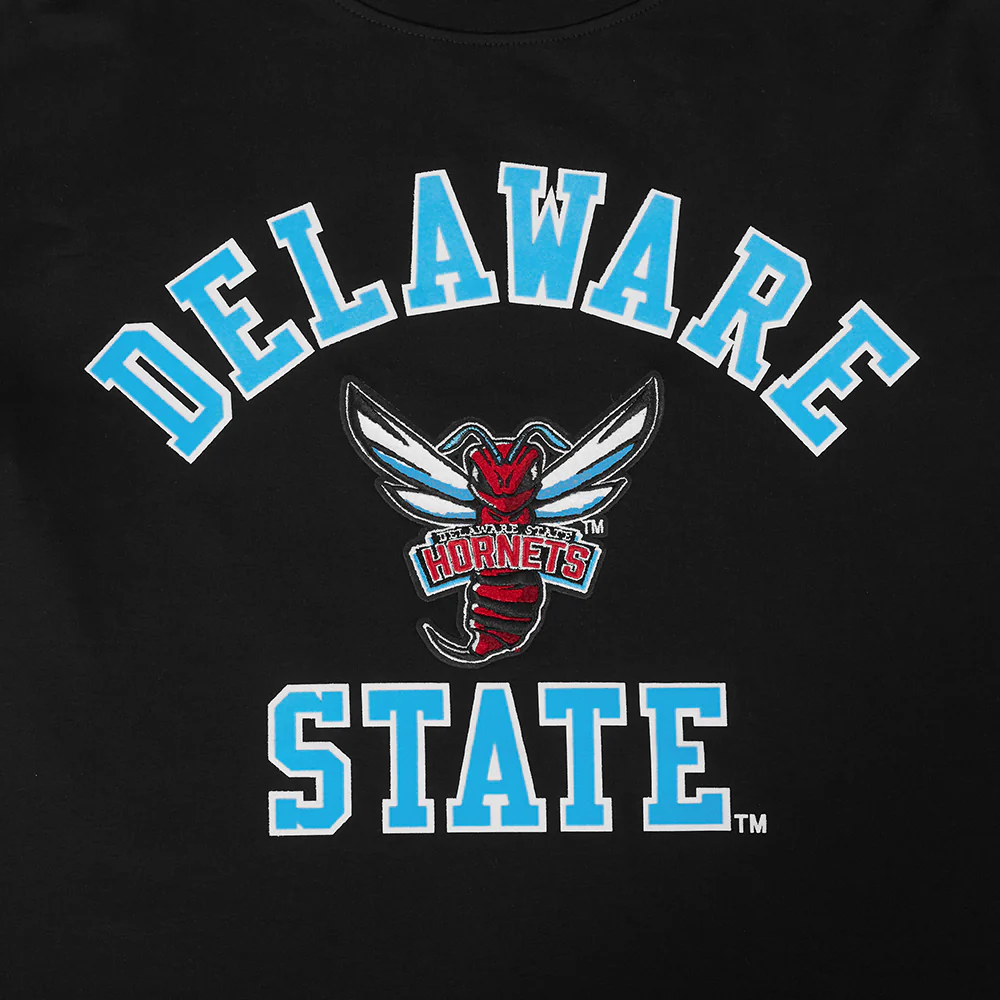 DELAWARE STATE UNIVERSITY CLASSIC MEN'S STACKED LOGO SJ TEE (BLACK) - Image 12