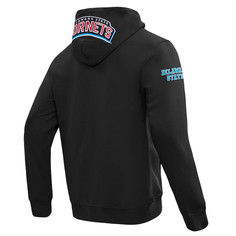 COLLEGE DELAWARE STATE UNIVERSITY CLASSIC MEN'S DK FZ PO HOODIE (BLACK) - Image 4