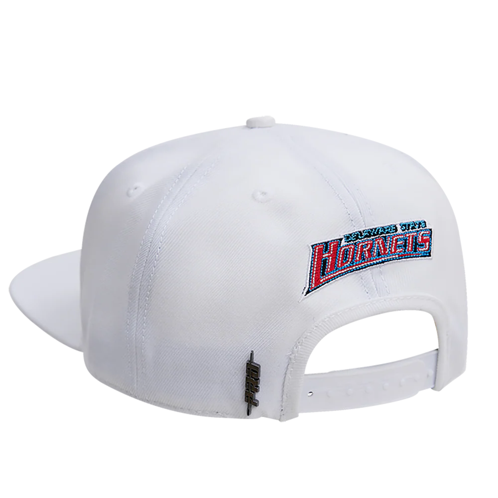 DELAWARE STATE UNIVERSITY CLASSIC UNISEX STACKED LOGO WOOL SNAPBACK (WHITE) - Image 4