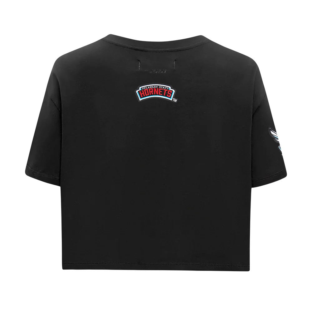 COLLEGE DELAWARE STATE UNIVERSITY CLASSIC WOMEN'S SJ BOXY TEE (BLACK) - Image 5