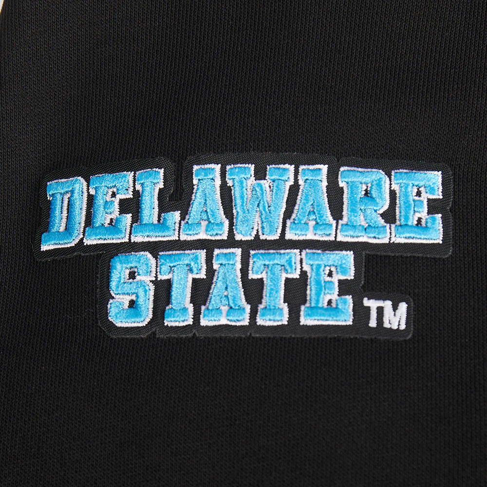 COLLEGE DELAWARE STATE UNIVERSITY CLASSIC WOMEN'S RIB FLC CROPPED PO HOODI (BLACK/RED/BLACK) - Image 8