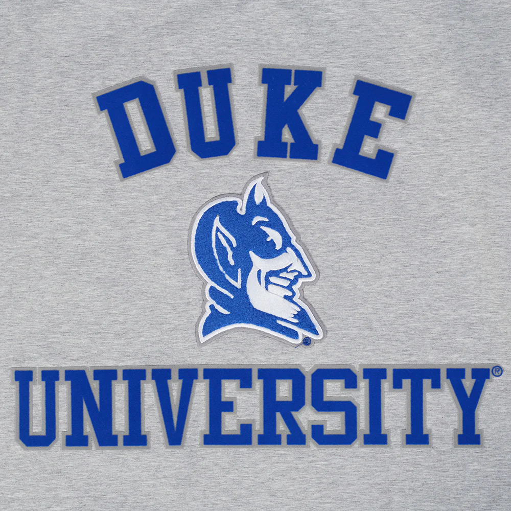 DUKE UNIVERSITY CLASSIC MEN'S STACKED LOGO TEE (HEATHER GREY) - Image 5