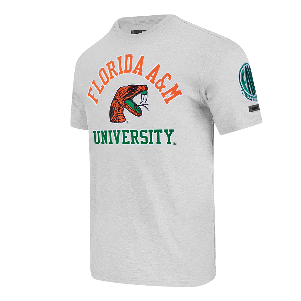 FLORIDA A&M UNIVERSITY CLASSIC MEN'S STACKED LOGO TEE (HEATHER GREY) - Image 6