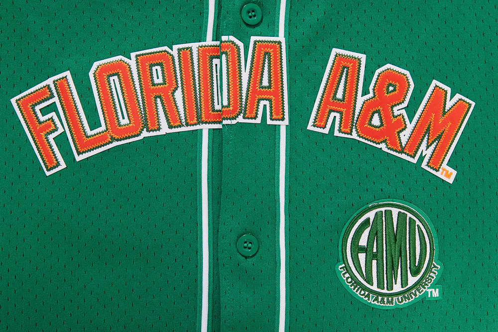 FLORIDA A&M UNIVERSITY HOMECOMING MEN'S MESH BUTTON DOWN SHIRT (KELLY GREEN) - Image 6