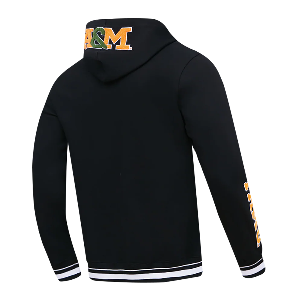 FLORIDA A&M UNIVERSITY CLASSIC MEN'S STACKED LOGO PULLOVER HOODIE (BLACK) - Image 3