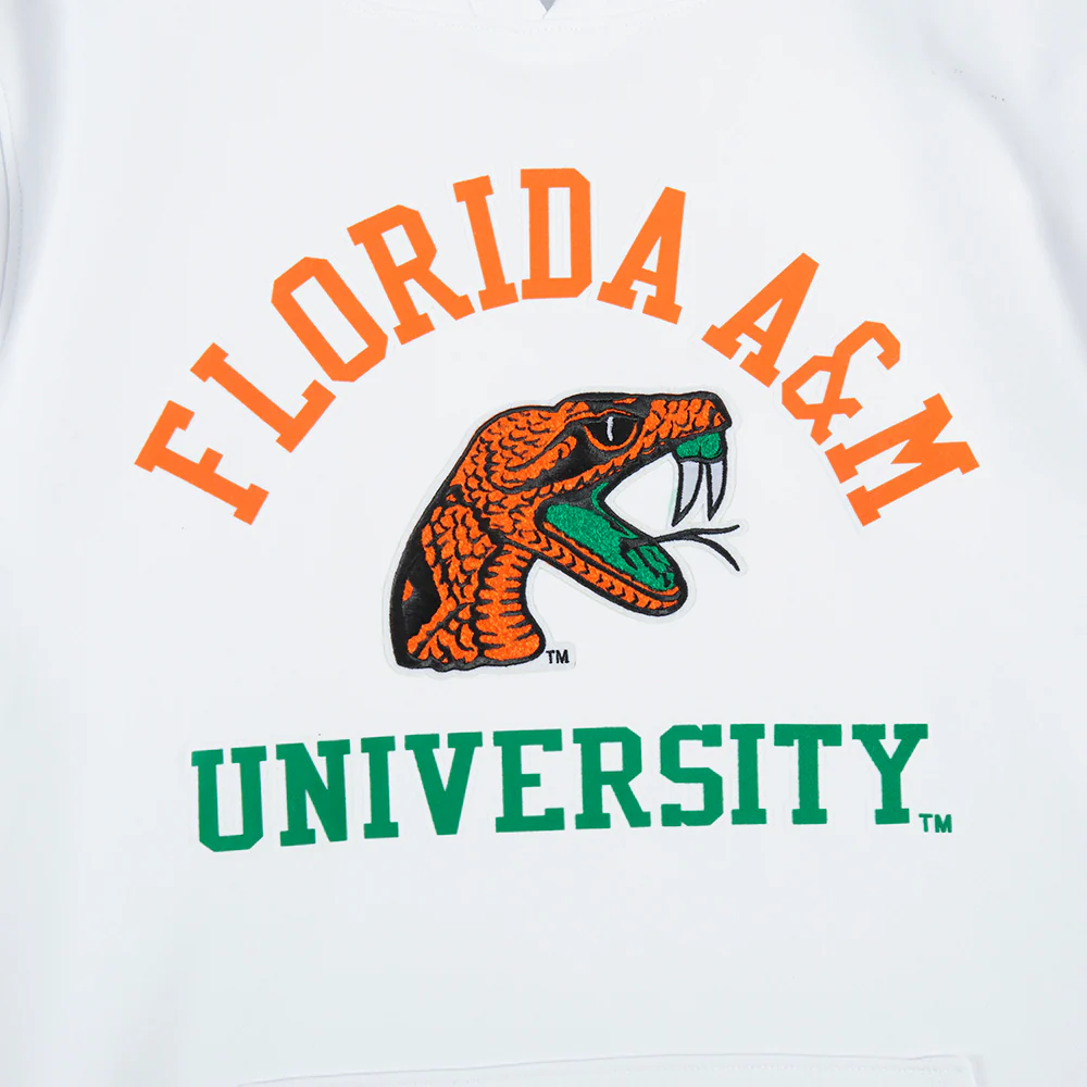 FLORIDA A&M UNIVERSITY CLASSIC MEN'S STACKED LOGO PULLOVER HOODIE (HEATHER GRAY/BLACK) - Image 5