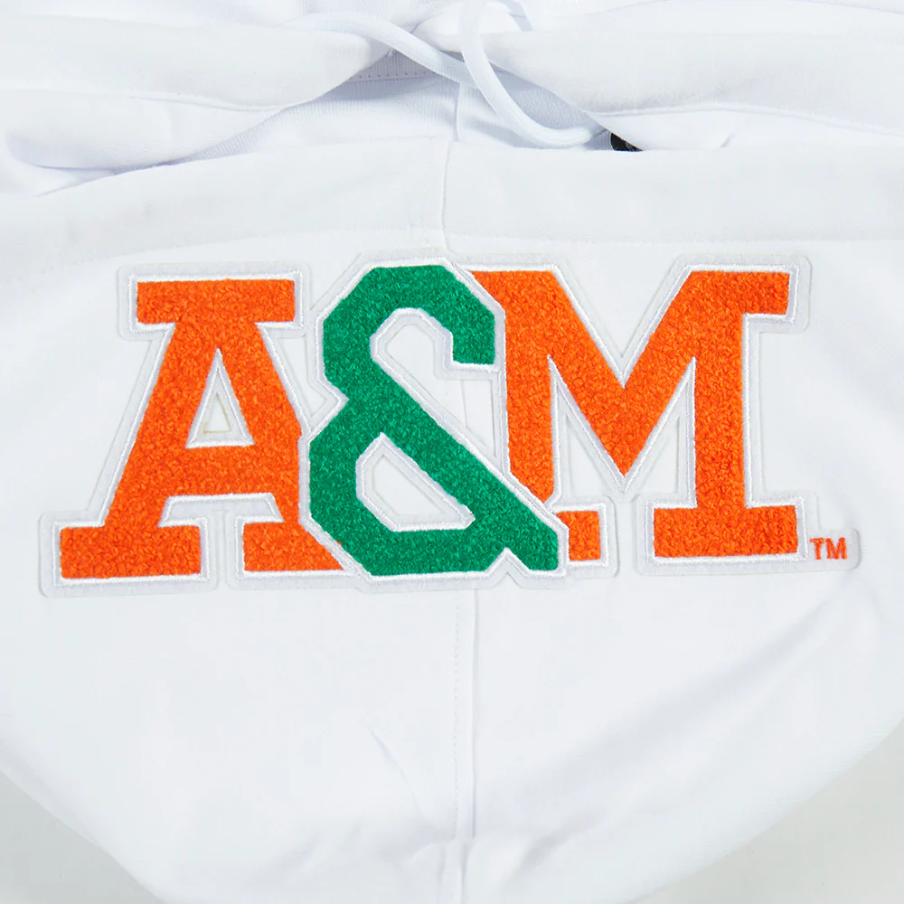 FLORIDA A&M UNIVERSITY CLASSIC MEN'S STACKED LOGO PULLOVER HOODIE (HEATHER GRAY/BLACK) - Image 8