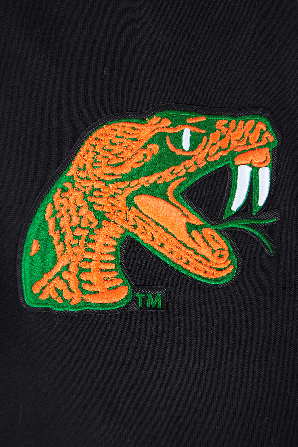 COLLEGE FLORIDA A&M UNIVERSITY CREST EMBLEM MEN'S RIB FLC PO HOODIE (BLACK) - Image 7