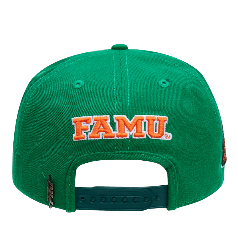 FLORIDA A&M UNIVERSITY CLASSIC UNISEX STACKED LOGO SNAPBACK HAT (KELLY GREEN) - Image 4