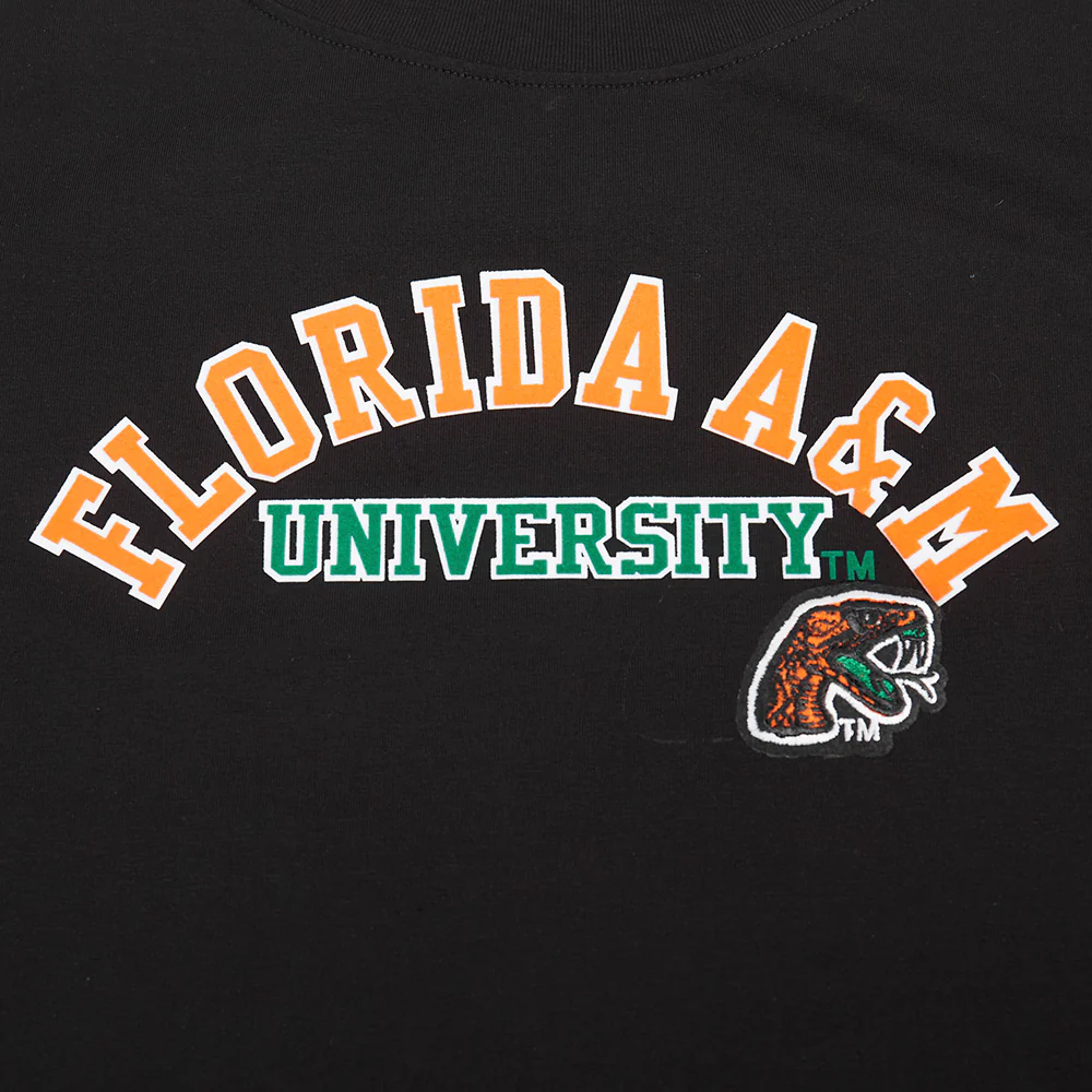 FLORIDA A&M UNIVERSITY CLASSIC WOMEN'S SINGLE JERSEY BOXY TEE (BLACK) - Image 5