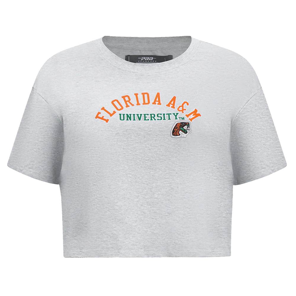 FLORIDA A&M UNIVERSITY CLASSIC WOMEN'S SINGLE JERSEY BOXY TEE (HEATHER GREY)