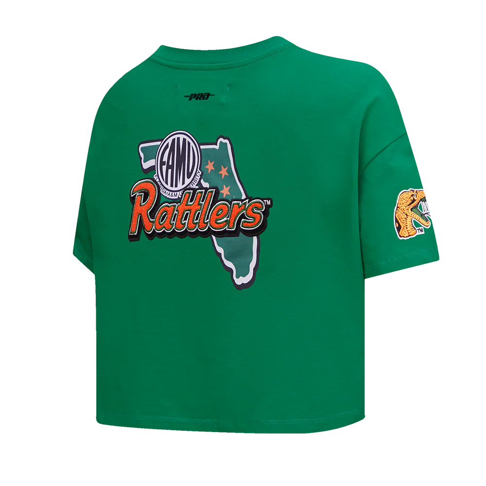 FLORIDA A&M UNIVERSITY HOMECOMING SINGLE JERSEY BOXY TEE (KELLY GREEN) - Image 3