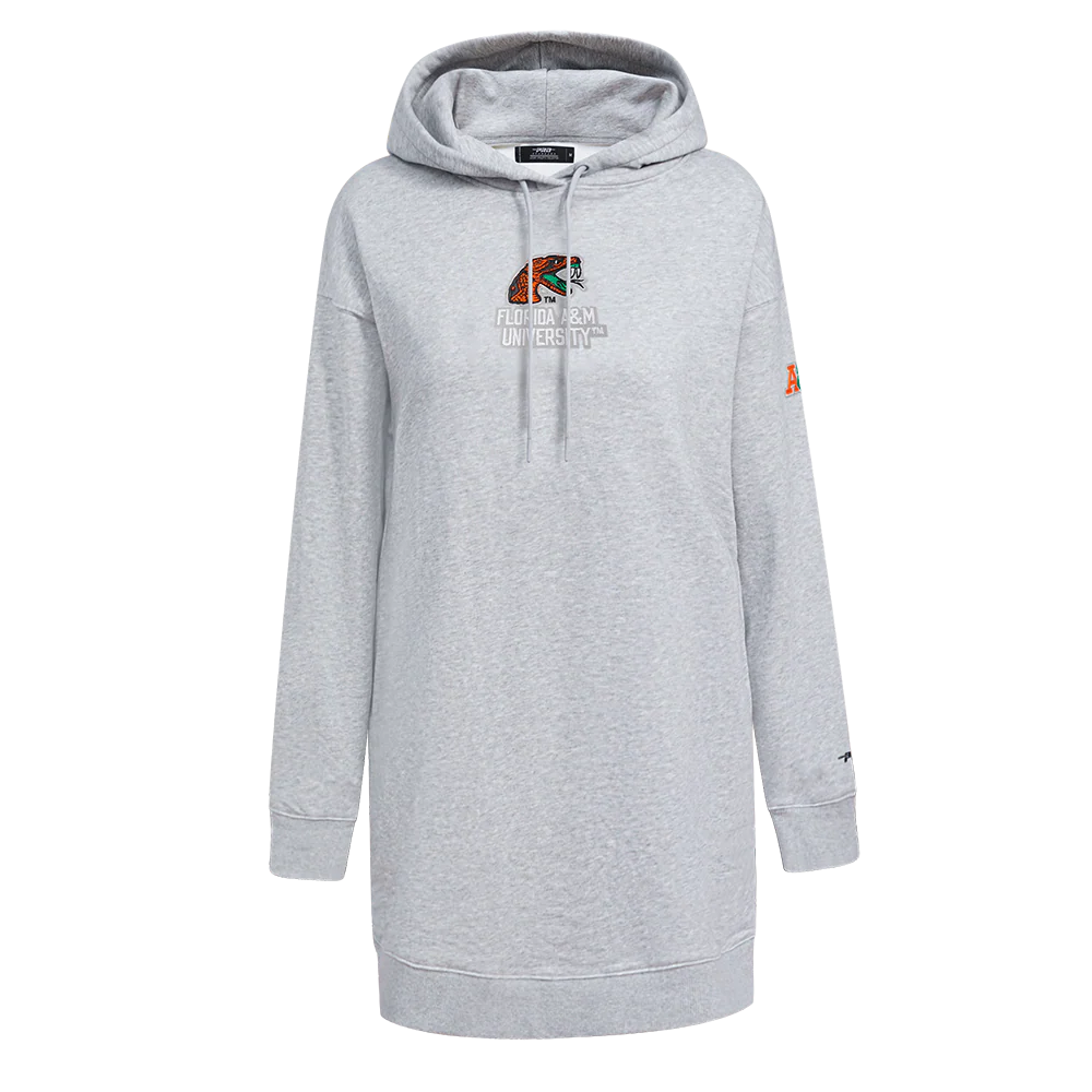 FLORIDA A&M UNIVERSITY CLASSIC FLEECE HOODIE DRESS (HEATHER GREY)
