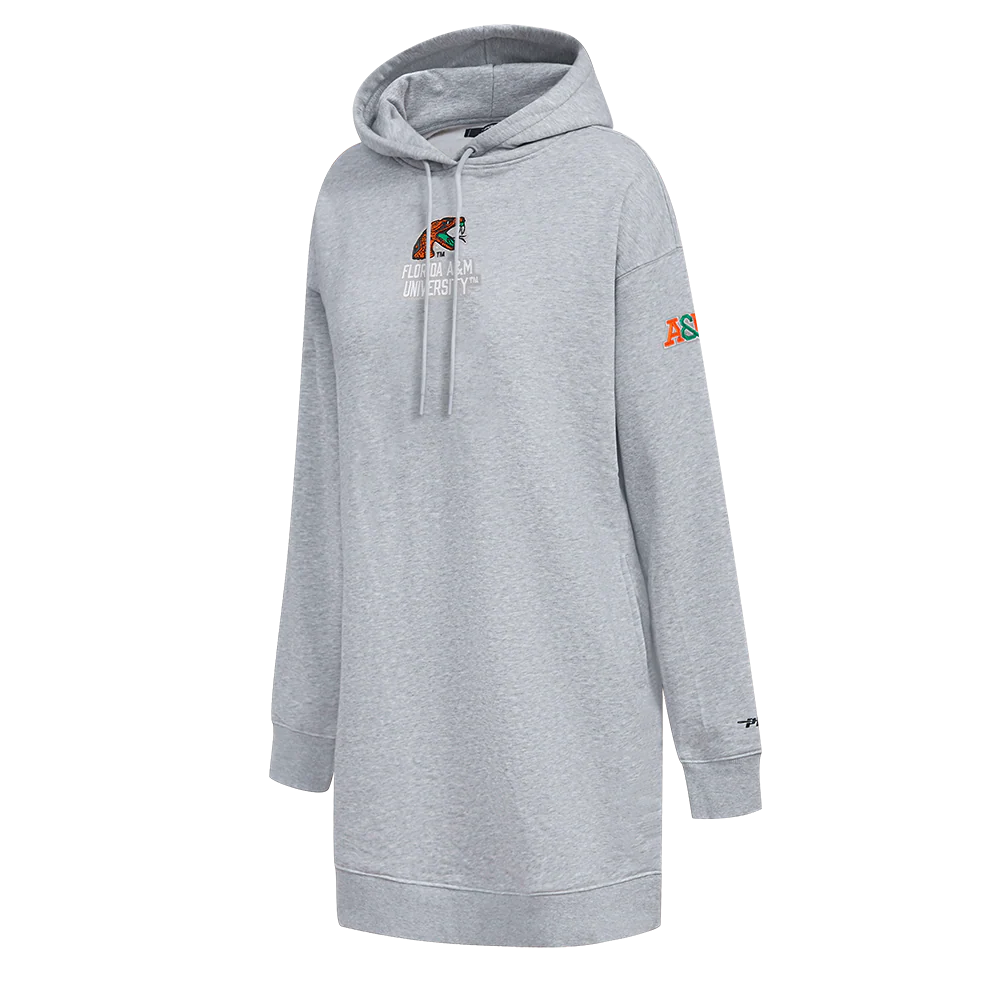 FLORIDA A&M UNIVERSITY CLASSIC FLEECE HOODIE DRESS (HEATHER GREY) - Image 2