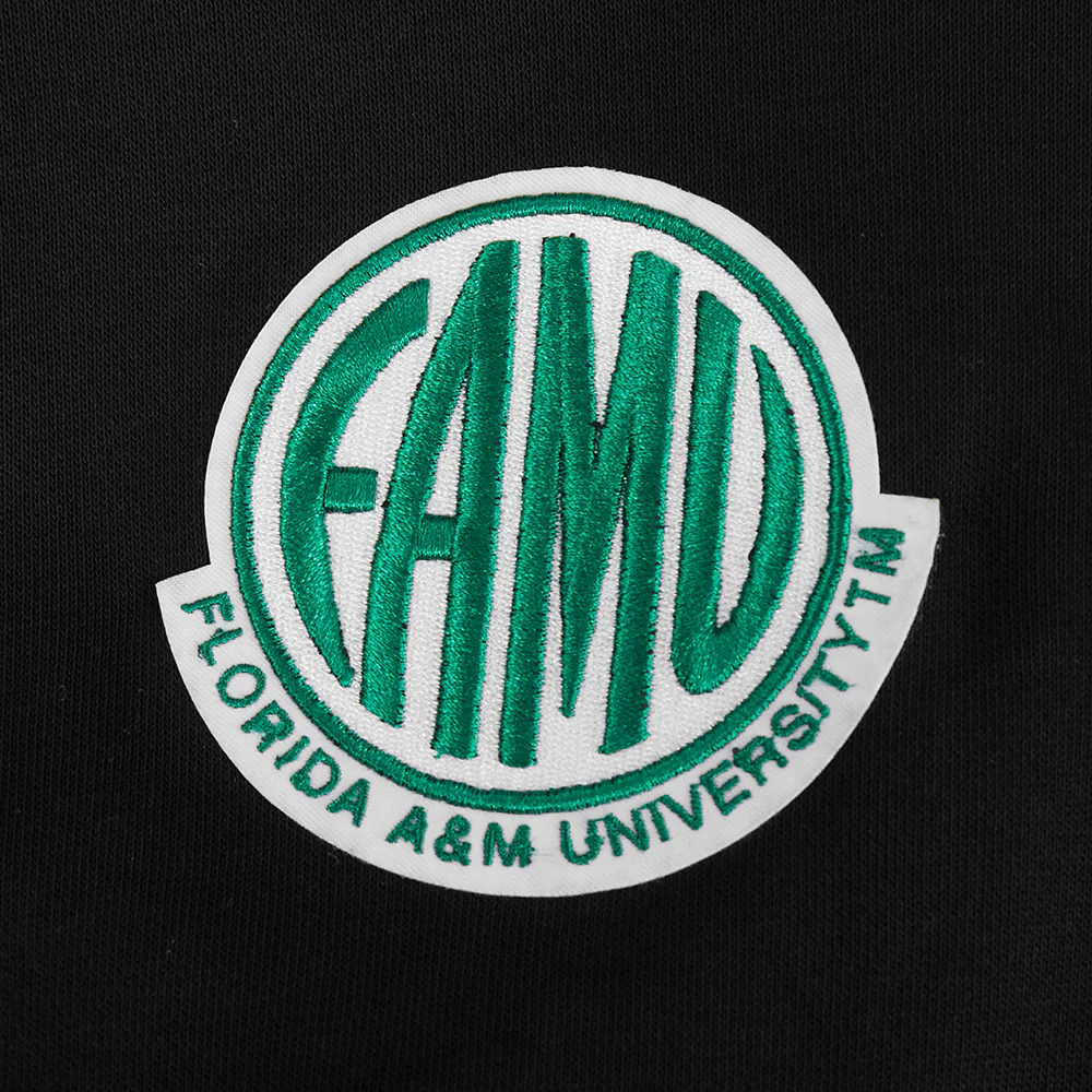 FLORIDA A&M UNIVERSITY CLASSIC WOMEN'S RIB FLEECE CREWNECK (BLACK) - Image 7