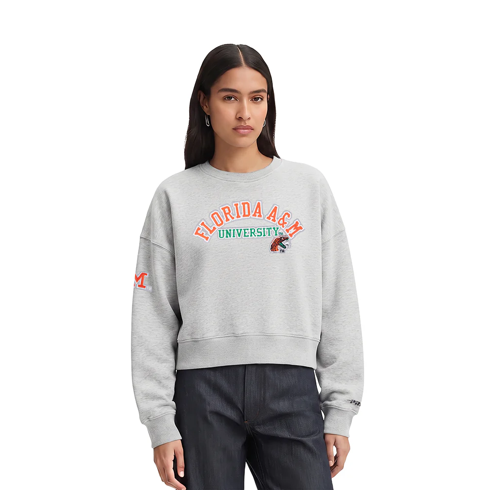 FLORIDA A&M UNIVERSITY CLASSIC FLEECE CREWNECK (HEATHER GREY)