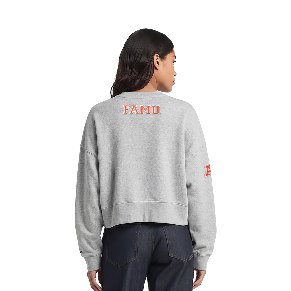 FLORIDA A&M UNIVERSITY CLASSIC FLEECE CREWNECK (HEATHER GREY) - Image 2
