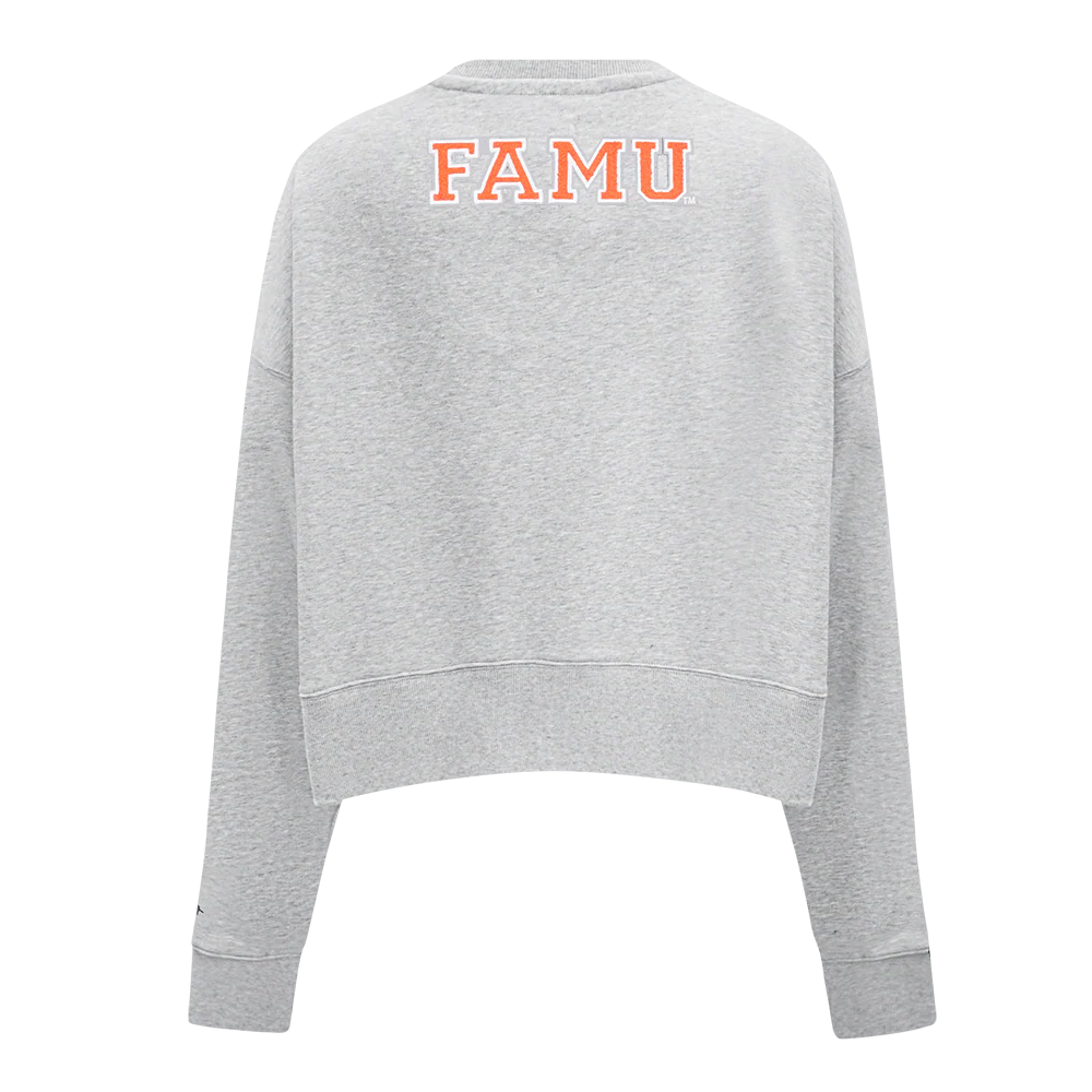 FLORIDA A&M UNIVERSITY CLASSIC FLEECE CREWNECK (HEATHER GREY) - Image 5