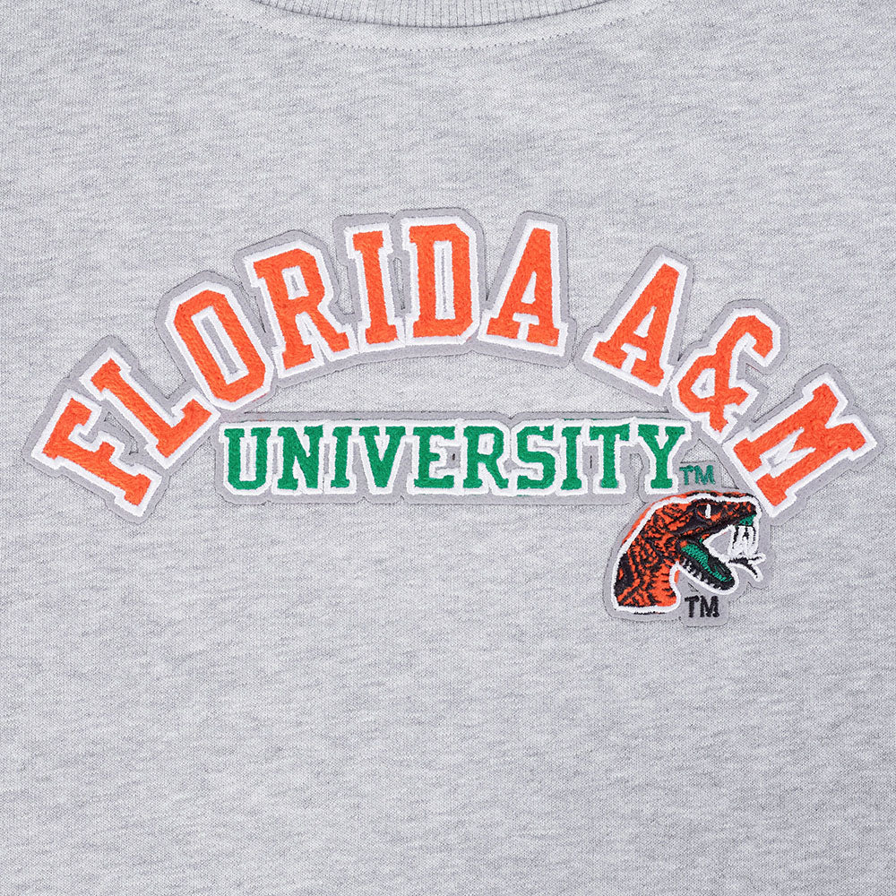 FLORIDA A&M UNIVERSITY CLASSIC FLEECE CREWNECK (HEATHER GREY) - Image 8
