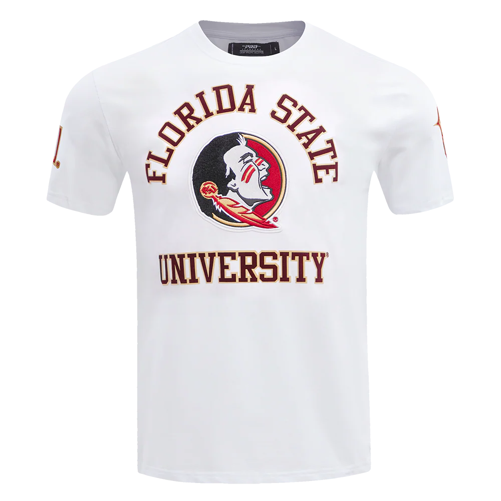 FLORIDA STATE UNIVERSITY CLASSIC MEN'S STACKED LOGO TEE (WHITE) - Image 3