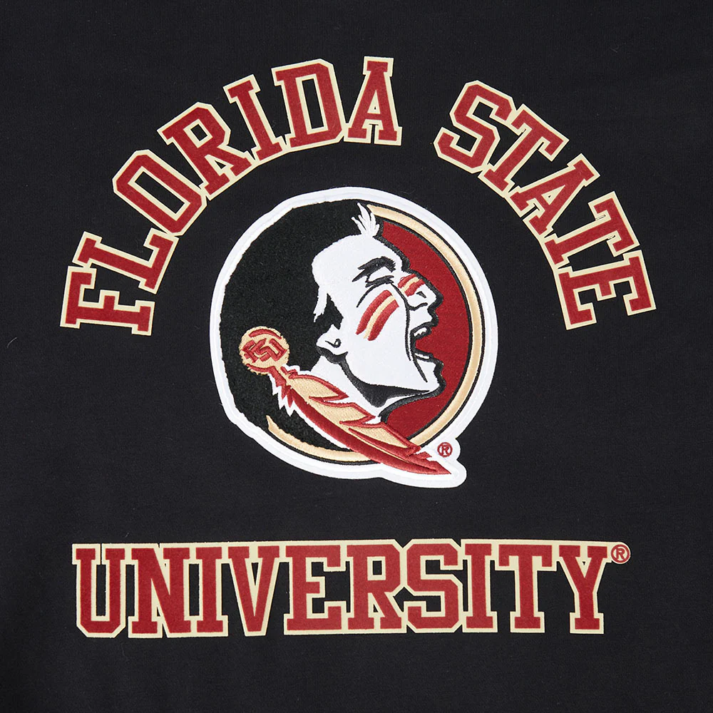 FLORIDA STATE UNIVERSITY CLASSIC MEN'S STACKED LOGO CREWNECK (BLACK) - Image 5