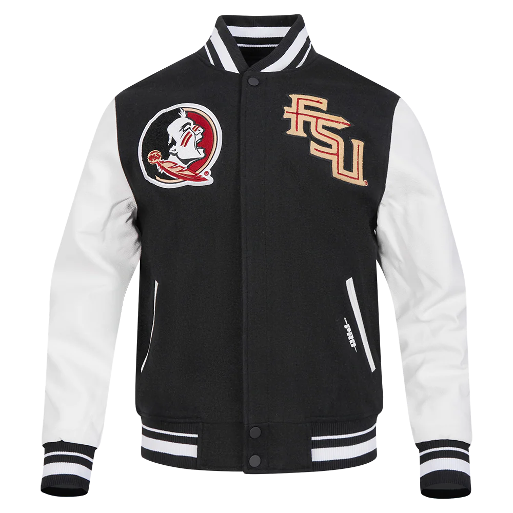 FLORIDA STATE UNIVERSITY CLASSIC WOOL VARSITY JACKET (BLACK/WHITE)