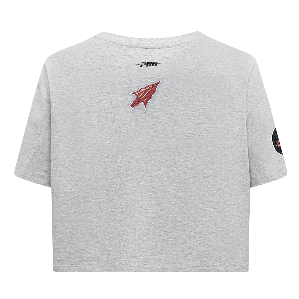 FLORIDA STATE UNIVERSITY CLASSIC SINGLE JERSEY BOXY TEE (HEATHER GREY) - Image 3